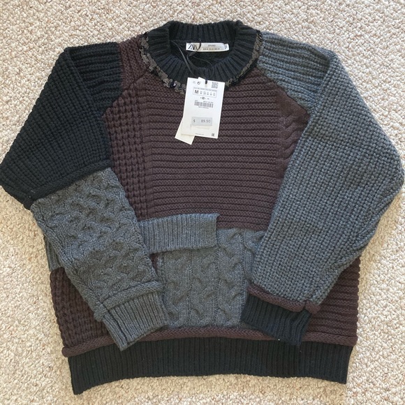 Zara Patchwork Sequin Sweater-limited edition - Picture 2 of 5